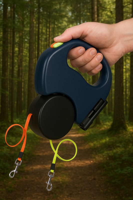Ultimate Dual Pet Leash - Retractable Reflective 360° Swivel for Effortless Double Dog Walking