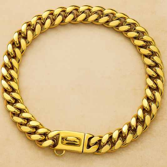 Collier Cubain Doré et Argent 14 mm – Pour Chiens