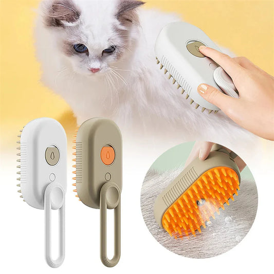 Brosse à poils de chien 3 en 1, brosse à poils de chat, brosse de nettoyage électrique pour animaux de compagnie, brosse à vapeur,