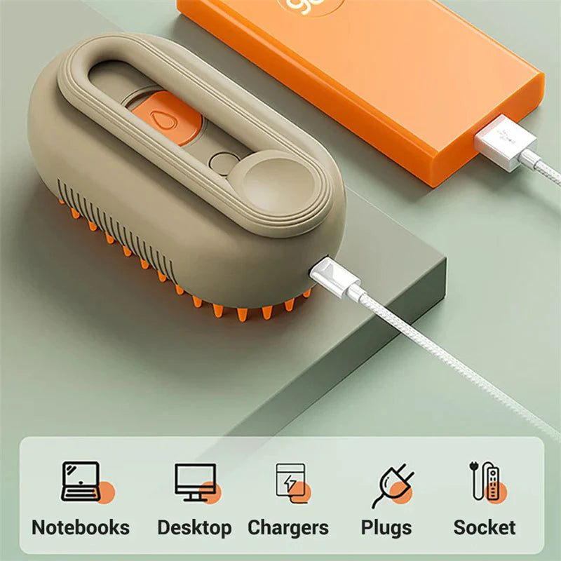 Brosse à poils de chien 3 en 1, brosse à poils de chat, brosse de nettoyage électrique pour animaux de compagnie, brosse à vapeur,