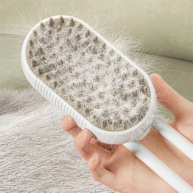 Brosse à poils de chien 3 en 1, brosse à poils de chat, brosse de nettoyage électrique pour animaux de compagnie, brosse à vapeur,