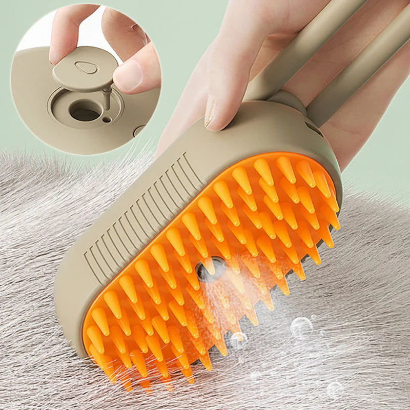 Brosse à poils de chien 3 en 1, brosse à poils de chat, brosse de nettoyage électrique pour animaux de compagnie, brosse à vapeur,