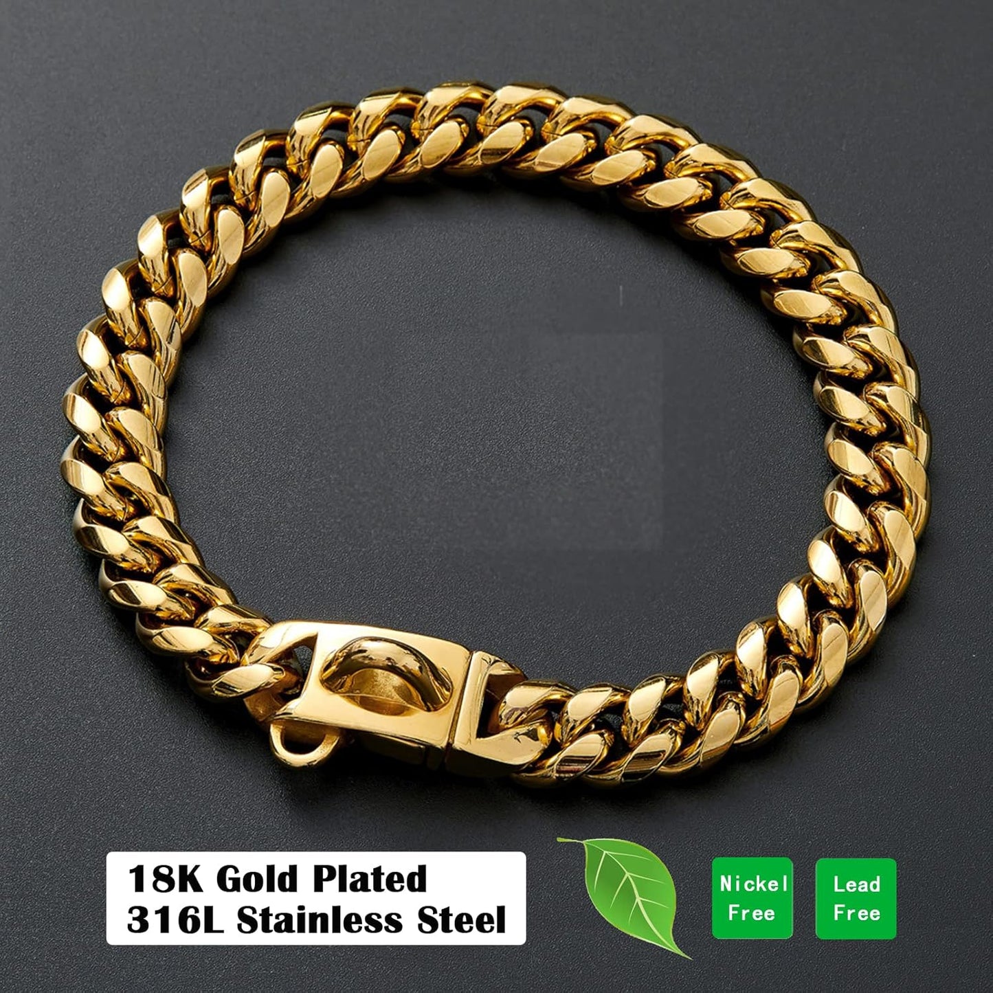 Collier Cubain Doré et Argent 14 mm – Pour Chiens