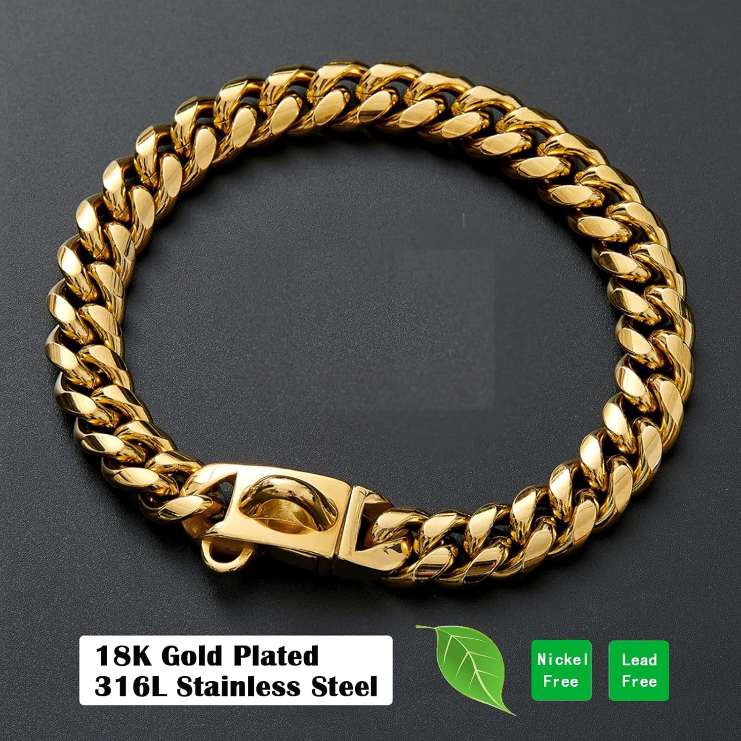Collier Cubain Doré et Argent 14 mm – Pour Chiens
